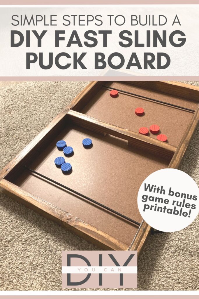pinterest pin for diy fast sling puck board game or pucket game
