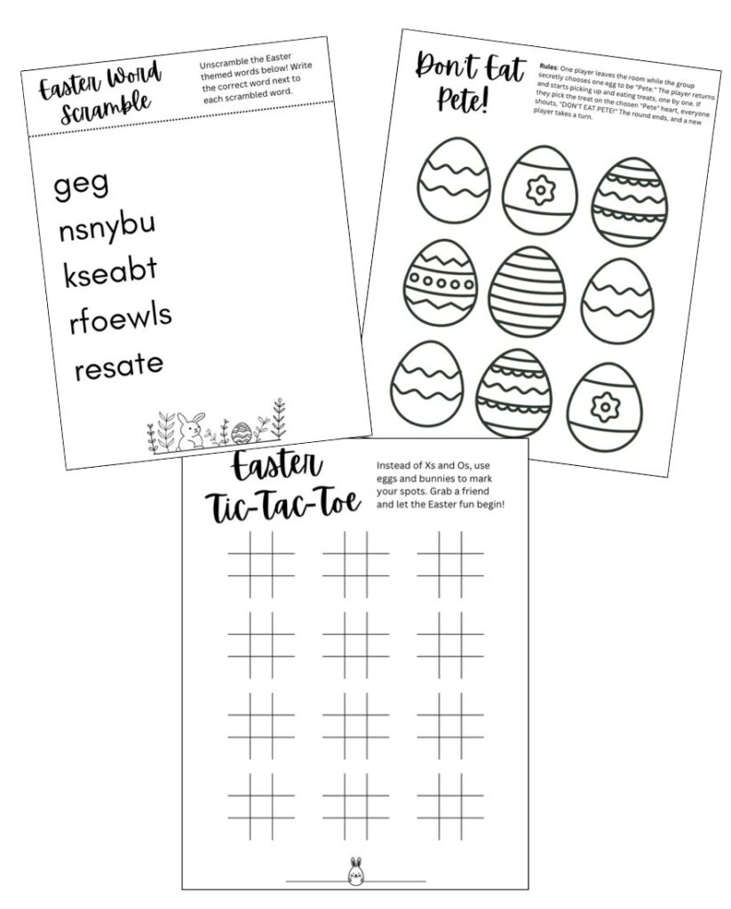 Easter game printables