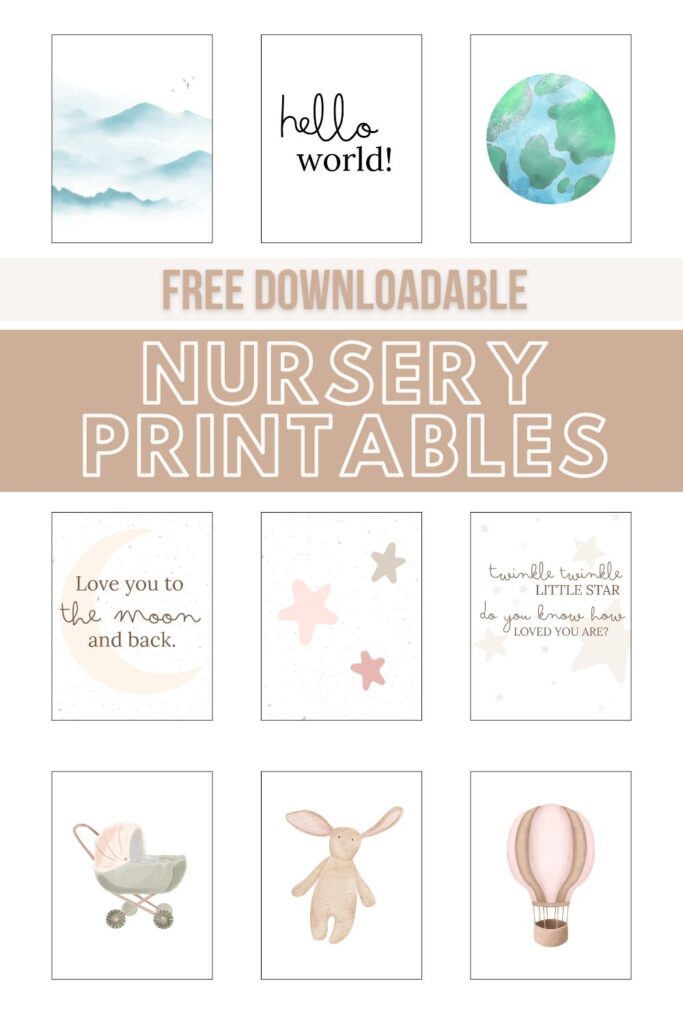 pinterest pin for free nursery printable